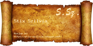 Stix Szilvia névjegykártya